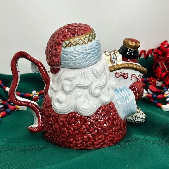 Vintage Avon Tea Pot Red Ceramic Handpainted St. Nicholas Santa Claus Bone China - Picture 6 of 12